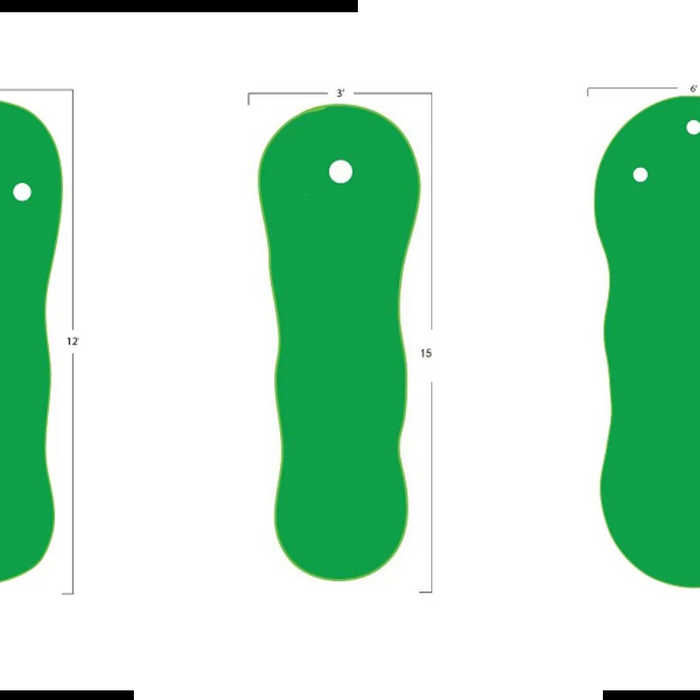 Various putting mats with sizes