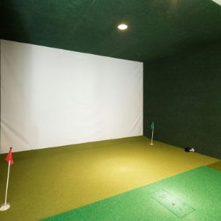 Golf Simulator with Big Moss putting green mat