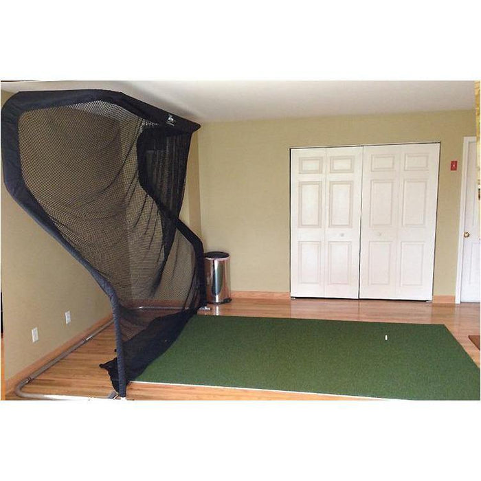 The Net Return Pro Turf - with hitting net in basement